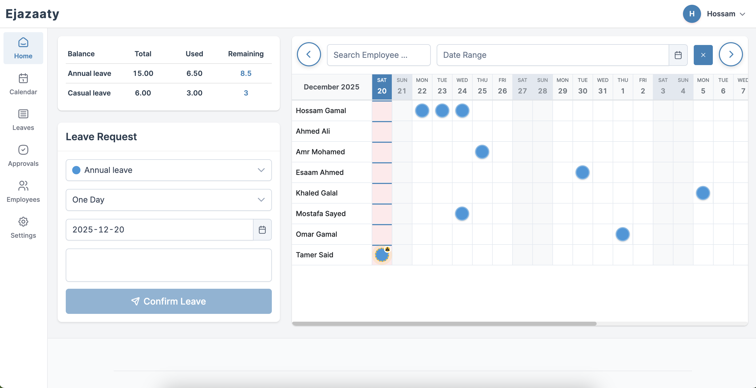 Ejazaaty Leave Management System